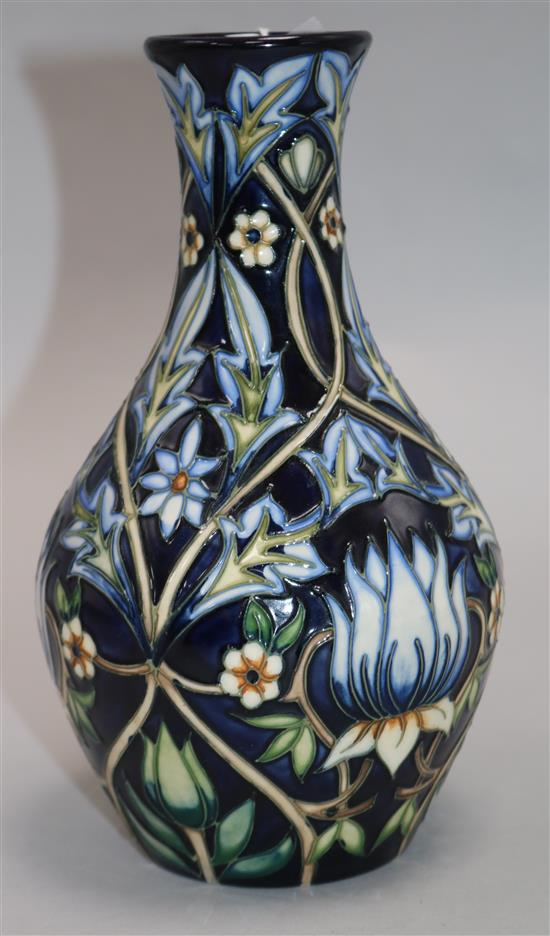 A Moorcroft vase decorated by Rachel Bishop height 20cm with box
